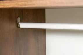 Obývacia stena VIVA hladká, dub lefkas/U13 satyna/sklo bez lepení