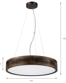 Brilagi - LED závesný luster na lane CARVALHO SMOKEY 3xE27/60W/230V dub pr. 47,5 cm