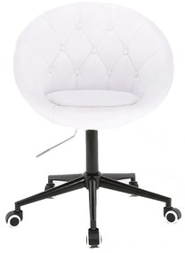 LuxuryForm DESIGN Kreslo VERA na čiernej podstave s kolieskami - biele