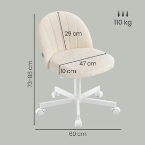 Kozmetická stolička s kolieskami OBGB35027W101 krémová / biela