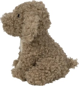Hnedá kučeravá dverná zarážka pes Dog - 21*22*25 cm