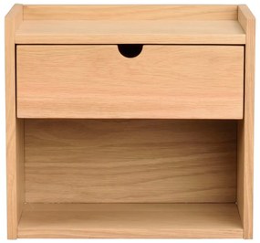 Závesný/s poličkami nočný stolík z dubového dreva v prírodnej farbe Hillmond – Rowico