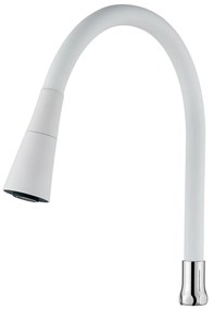 Invena Invena, 2-funkčná elastická výlevka pre drezové batérie, biela-chróm, INV-SC-B1-1Z0-L