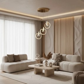 Toolight Toolight, LED závesné osvetlenie 33W, 3000K, 3500lm, LHJ093-3CP, zlatá lesklá, OSW-50066