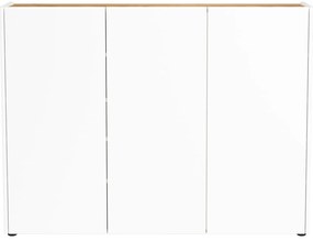 Biela skrinka na topánky v dekore duba 138x105x25 cm Libbiano – Germania