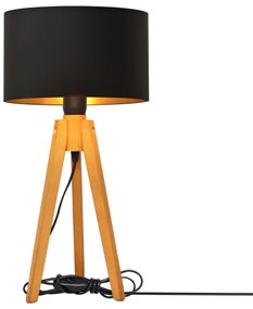 Stolná lampa ALBA 1xE27/15W/230V čierna/zlatá/dub