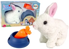Lean Toys Interaktívny biely zajačik s mrkvičkou