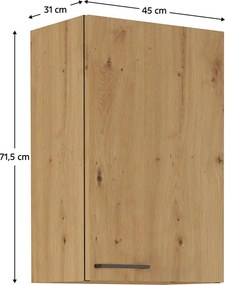 Horná kuchynská skrinka Meriel 45 G-72 1F (dub artisan). Vlastná spoľahlivá doprava až k Vám domov. 1033987