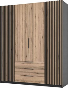 4-dverová skriňa do predsiene s zásuvkami Dravero Bl/ev-bl 2LAM 2F 3S