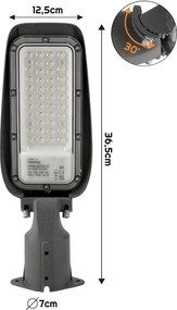 ECOLIGHT LED pouličná lampa 30W IP65 studená biela