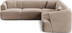 Svetlohnedá zamatová rohová pohovka Campi – Cosmopolitan Design