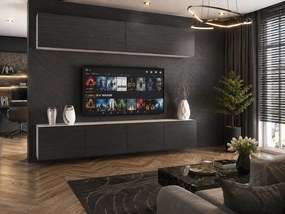 Obývacia stena 200 cm TV/RTV čierna eben  IMP 6/5/W/HK/0/0