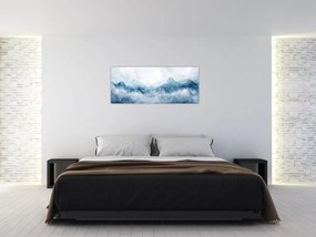 Obraz - Mraky a vlny, akvarel (120x50 cm)