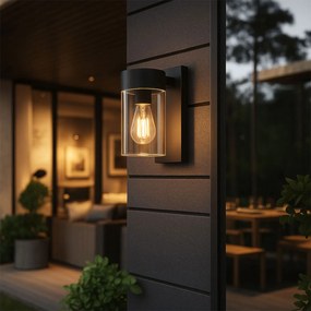 Moderná vonkajšia nástenná lampa z nerezovej ocele čierna IP44 - Jarra