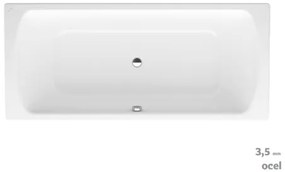 Laufen Bolsena obdĺžniková vaňa 180x80 cm smaltovaná oceľ ľavá aj pravá SIKOVLMP180