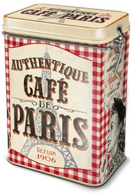 Dóza na kávu "Café de Paris" 13x8.5x18cm, plech
