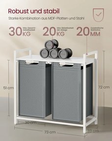 Kôš na bielizeň s policou BLH201W11