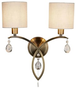 Searchlight 1602-2AB - Nástenná lampa ALBERTO 2xE14/60W/230V