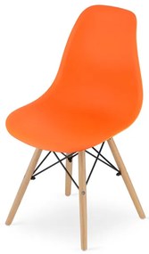 Set troch jedálenských stoličiek OSAKA oranžové (hnedé nohy) (3ks)