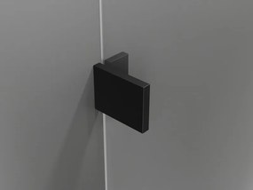 Mexen Lunar-B, Otočné ľavé sprchové dvere 125 cm, číre sklo, čierny profil, 832S-125-050-70-00-L