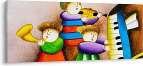 Obraz - Hudobníci, maľba (120x50 cm)