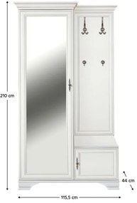 Predsieňová zostava Kuito PPK110L (alpská biela) (L). Vlastná spoľahlivá doprava až k Vám domov. 1119577