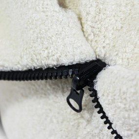 Krémový detský sedací vak z textílie buklé Cocoon 80 – SLOWDOWN