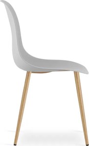Jedálenská stolička WAT sivá - naturálne nohy (1 ks)