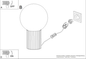 Stolná lampa Halo, 1x biele sklenené tienidlo, w