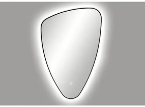 Zrkadlo do kúpeľne s osvetlením Organic LED s čiernym rámom 90x60 cm s vypínačom a podložkou proti zahmlievaniu