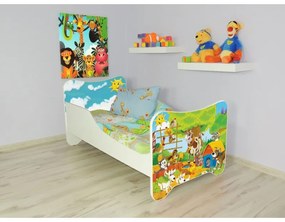 Detská posteľ s obrázkom 140x70 - Farma