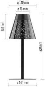 LED Stmievateľná nabíjacia vonkajšia stolná lampa LED/4,2W/5V 2200mAh IP44