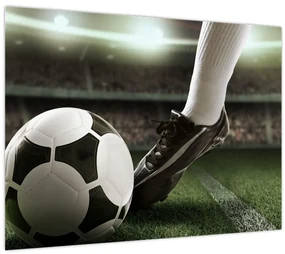 Sklenený obraz - Futbalová lopta (70x50 cm)