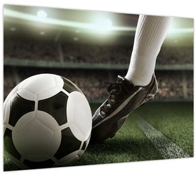 Sklenený obraz - Futbalová lopta (70x50 cm)