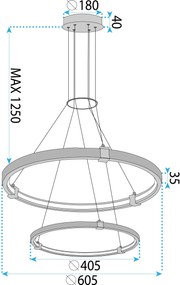 Toolight Toolight, LED stropné osvetlenie, 60W, 3000K, LHJ037-CP2, zlatá, OSW-50017