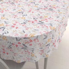 Biante Dekoračný oválny obrus Leona LN-126 Červené a žlté lístky 130x220 cm
