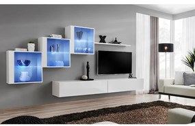Obývacia stena Switch XIX Sklo +LED Biely