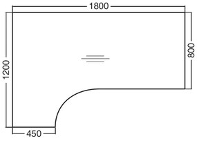 Ergonomický stôl ProOffice A 180 x 120/80, ľavý, čerešňa