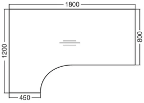 Ergonomický stôl ProOffice A 180 x 120/80, ľavý, čerešňa