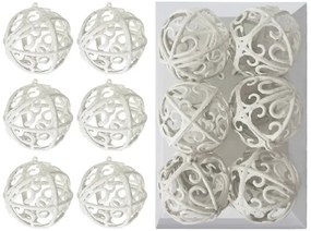 Vianočné guľky - biele KL-21X26 (6ks)