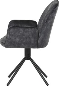Jedálenská stolička zamatová, čierna HC-511 BK4