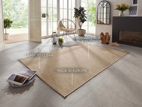 ELLE Decoration, Kusový koberec Brave 103615 natural Brown z kolekcie Elle – na von aj na doma, 160x230, béžová, chodba / predsieň