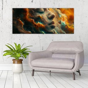 Obraz - Tvár vo vesmíre (120x50 cm)