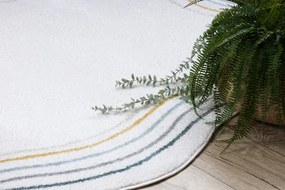 Koberec FUSION Shape  5707 biely / tmavozelený