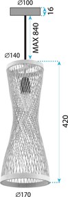 Toolight Natural, závesné stropné svietidlo 1xE27 APP1637-1CP, prírodná hnedá, OSW-05107