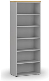 Kancelársky regál PRIMO GRAY, 800 x 420 x 2128 mm, sivá/buk