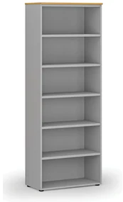 Kancelársky regál PRIMO GRAY, 800 x 420 x 2128 mm, sivá/buk