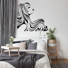 Veselá Stena Samolepka Žena z profilu Farba: čierna, Veľkosť: 60 x 56 cm