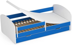 Detská posteľ Pranshi III (modrá) (s matracom). Vlastná spoľahlivá doprava až k Vám domov. 1070792