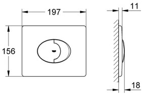GROHE 38506SH0 - Splachovacie tlačidlo SKATE AIR 156 × 197 mm biela